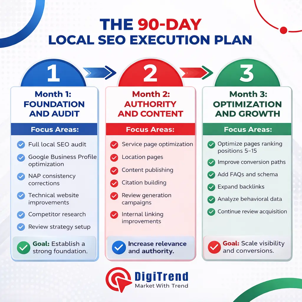 The 90-Day Local SEO Plan for Service Businesses