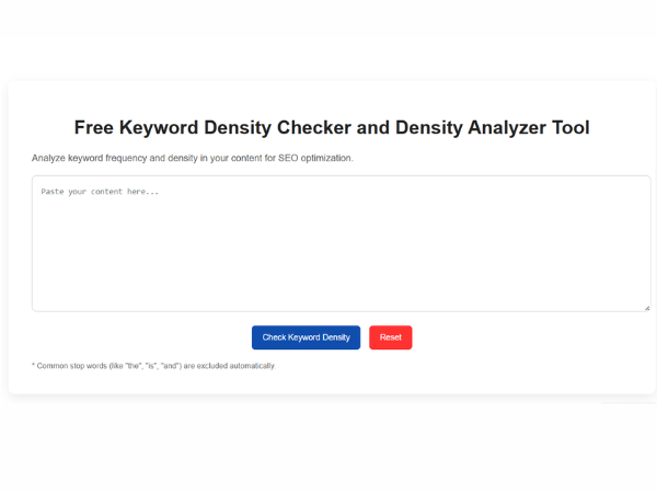 Free Keyword Density Checker and Density Analyzer Tool