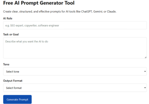 Free AI Prompt Generator Tool
