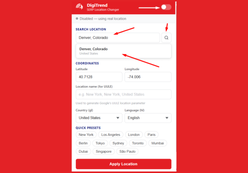 DigiTrend SERP Location Changer - Screenshot 2