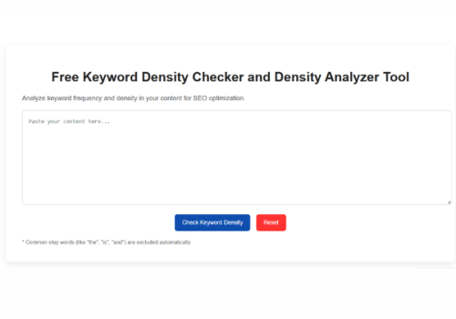 Free Keyword Density Checker and Density Analyzer Tool